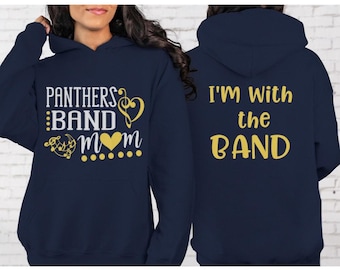 Sudadera con capucha personalizada con purpurina para mamás de bandas / Sudadera personalizada para bandas / Regalo para bandas / Regalo para ella / Personaliza los colores