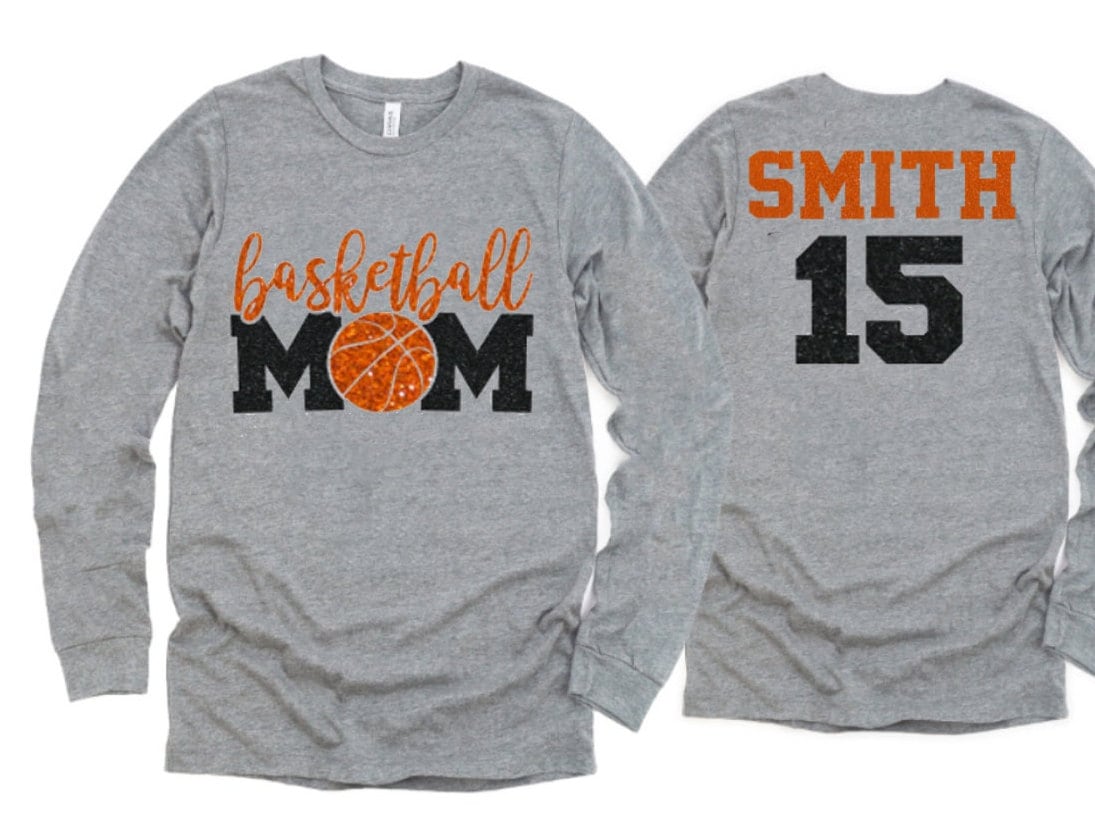 Glitter Basketball Mom Shirt Long 