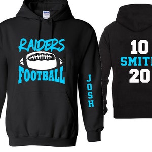 Football Hoodie | Customize with your Team & Colors | Adult or Youth Sizes
