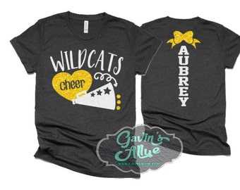 Glitter Cheer Shirt | Cheer Tshirts | Cheerleading Mom Shirts | Cheerleader Gift | Glitter Megaphone Shirt | Bella Canvas T-shirt
