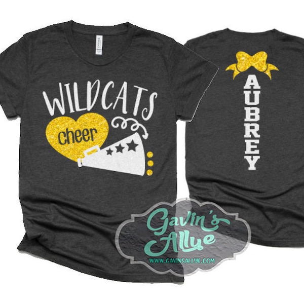 Glitter Cheer Shirt | Cheer Tshirts | Cheerleading Mom Shirts | Cheerleader Gift | Glitter Megaphone Shirt | Bella Canvas T-shirt