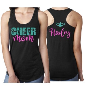 Glitter Cheer Mom Tank Top | Cheer Tank Top | Racerback  | Customize