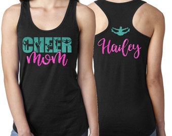 Glitter Cheer Mom Tank Top | Cheer Tank Top | Racerback  | Customize