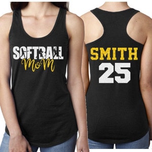 Glitter Softball Mom Tank Top | Softball Tank Top | Customize Your Colors | Softball Bling | Personalized Softball