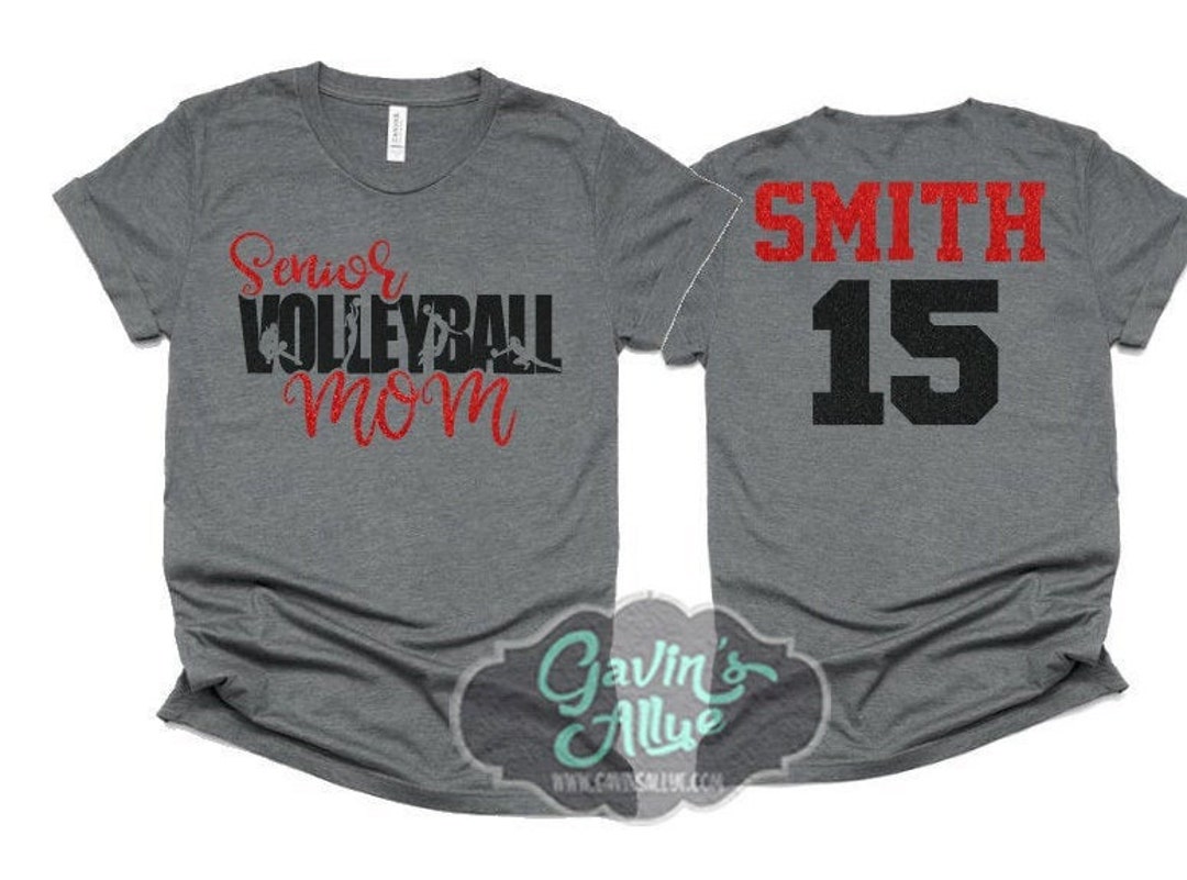 Glitter Volleyball Senior Mom Squad Shirt Volleyball Shirt Volleyball