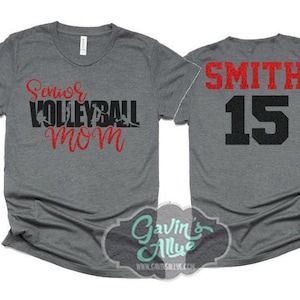 Glitter Volleyball Senior Mom Squad Shirt | Volleyball Shirt | Volleyball Bling | Volleyball Spirit Wear | Bella Canvas T-shirt