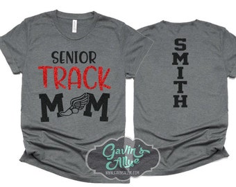 Glitter Senior Track Mom Shirt Track Spirit Wear Track Bling