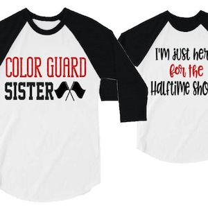Glitter Color Guard Shirt | Band Sister Shirt | 3/4 Sleeve Raglan | Youth or Adult