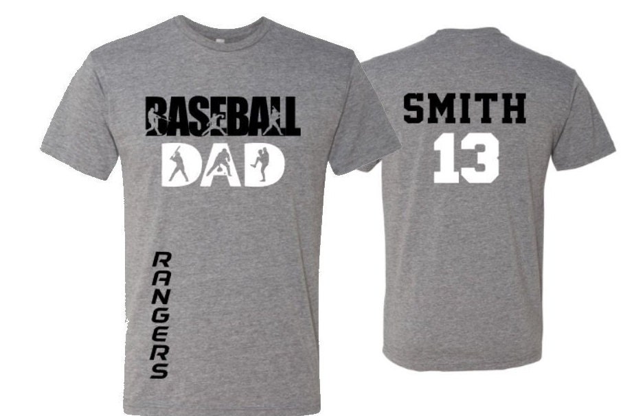 Men's Personalized Baseball T Shirt Custom Baseball Dad Shirt
