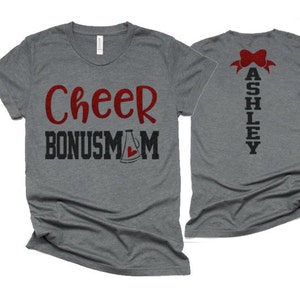 Glitter Cheer Bonus Mom Shirt | Cheer Shirt | Cheer Bling | Cheer Spirit Wear | Bella Canvas T-shirt | Short Sleeve Shirt