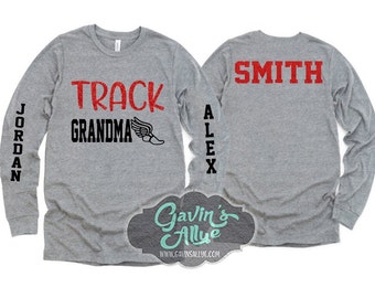 Glitter Track  Grandma Long Sleeve Shirt | Track Shirts | Short Sleeve Shirt | Customize Colors