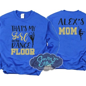Sudadera con cuello redondo Glitter Dance Mom / Sudadera con brillo Dance / Cheer Bling / Dance Shirts / Personalizar colores