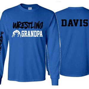 Wrestling Grandpa Shirt | Long Sleeve Shirt | Wrestling Shirt | Customize Your Team & Colors