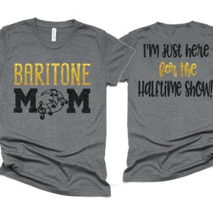 Glitter Baritone Mom T-shirt | Band Shirts | Short Sleeve Tshirt | Bella Canvas Tshirt | Customize with your Colors