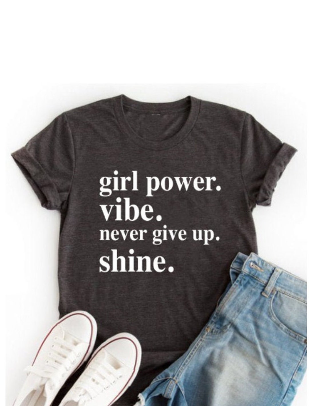 Glitter Girl Power. Vibe. Never Give Up. Shine. Shirt | Bella Canvas ...