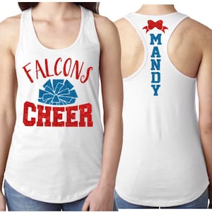 Glitter Cheer Leader Tank Tops | Cheerleader Tank Tops |  Cheer Shirts | Cheer Spirit wear | Youth or Adult