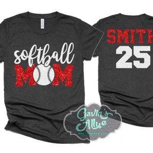 Glitter Softball Shirts | Softball Mom Shirts | Softball Shirt | Bella Canvas T Shirt  | Softball Bling