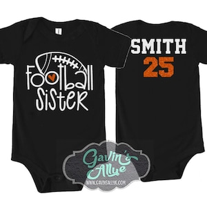 Glitter Football Shirts | Football Sister Infant Bodysuit | That&#39;s My Bro! | Bella Canvas Bodysuit