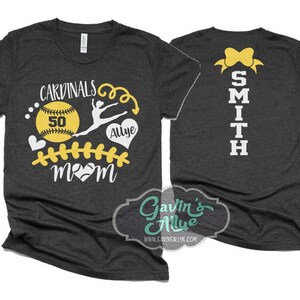 Glitter Softball and Dance Mom Shirt | Soccer Shirt | Bella Canvas Short Sleeve T-Shirt | Customize Your Team & Colors