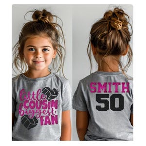 Glitter Volleyball Shirt | Volleyball Gifts | Little Cousin Biggest Fan |  Gift for her | Game Day Shirt | Bella Canvas | Youth and Adult