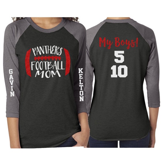 Football mom shirt with two numbers Clearance