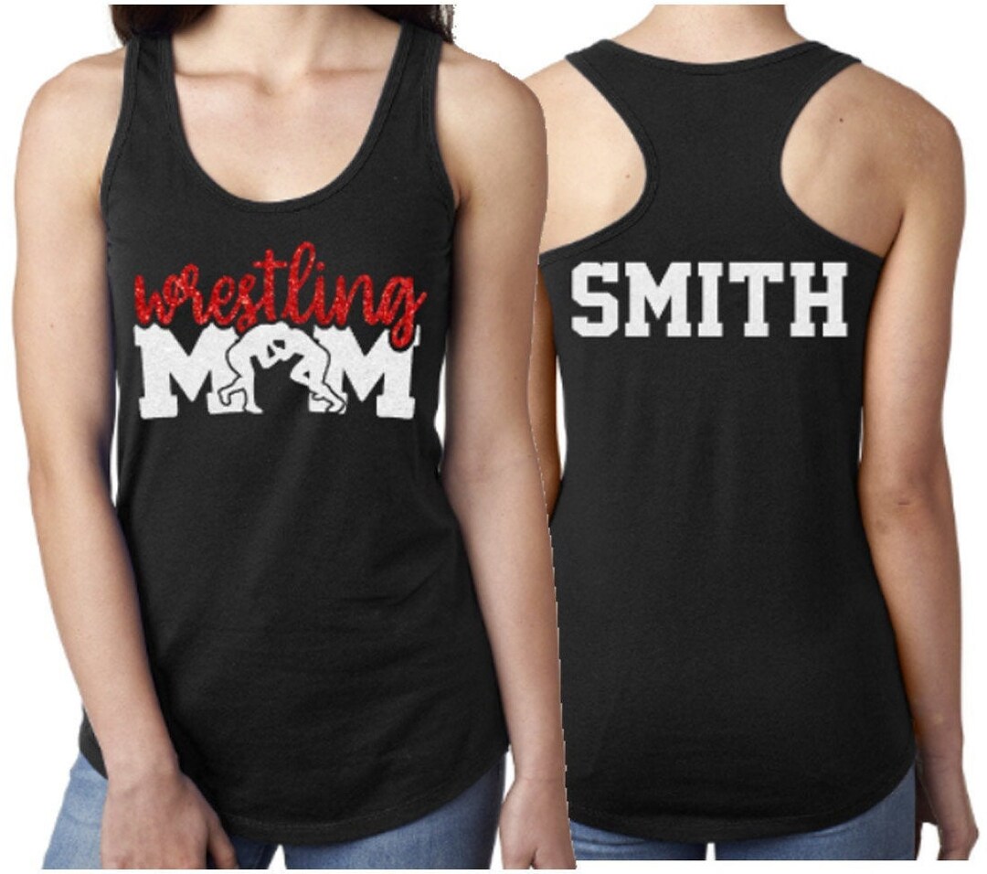 Glitter Wrestling Mom Tank Wrestling Shirts Racerback Tank Top