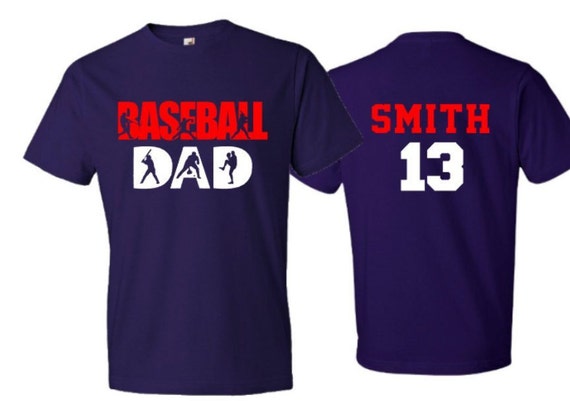 Custom Baseball Team and Player Number Tee for Dad