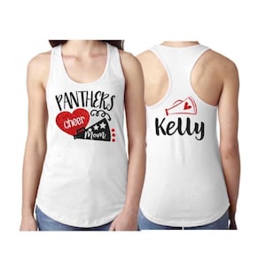 Glitter Cheer Tank Top | Cheer Mom Tank Top | Racerback Tank