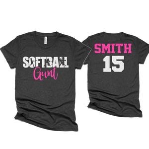 Glitter Custom Softball Shirt | Personalized Softball Aunt Tees | Game Day Shirts | Bella Canvas | School Spirit Shirt | Softball Gifts