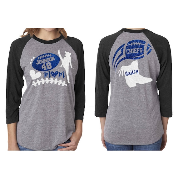 Glitter Drill Team & Football Mom Baseball Shirt| Drill Team Shirt | Football Shirt | Customize Your Colors