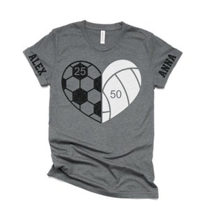 Glitter Soccer and Volleyball Shirts | Two Player Shirts | Soccer & Volleyball Shirt