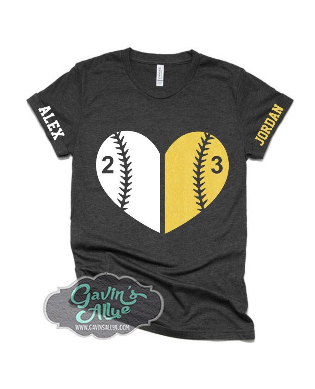 Glitter Baseball and Softball Shirts Two Player Shirts Baseball