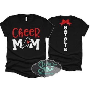 Glitter Cheer Mom Shirt | Cheer Shirt | Cheer Bling | Cheer Spirit Wear | Bella Canvas T-shirt | Short Sleeve Shirt image 1