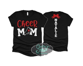 Glitter Cheer Mom Shirt | Cheer Shirt | Cheer Bling | Cheer Spirit Wear | Bella Canvas T-shirt | Short Sleeve Shirt
