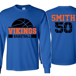 Basketball Shirt | Long Sleeve Shirt | Basketball Dad, Brother, Grandpa | Customize Your Team & Colors