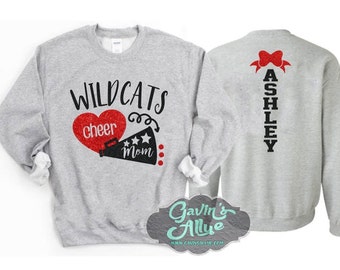 Glitter Cheer Crewneck Sweatshirt | Glitter Cheer Mom Sweatshirt | Cheer Spirit wear | Customize with your Team & Colors