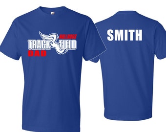 Koszulka z krótkim rękawem dla taty lekkoatlety | Koszulka sportowa | Dostosuj kolory