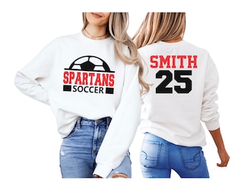 Fußball Sweatshirt mit Rundhalsausschnitt | Fußball Geschenk | Fußball-Shirt | Fußball Spieler Shirt | Personalisiertes Fußball Shirt