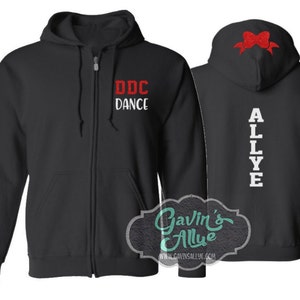 Sudadera con capucha y cremallera de baile con purpurina / Sudadera con capucha de baile / Brillo de baile / Ropa de baile con espíritu / Personaliza tu equipo y colores / Juvenil o adulto