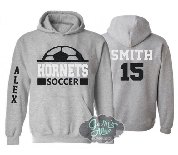 Soccer Hoodie Customize With Your Team Colors Adult or Youth