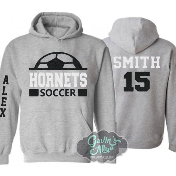 Soccer Hoodie | Customize with your Team & Colors | Adult or Youth Sizes