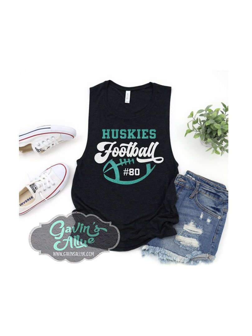 Glitter Football  Tank Top | Football Muscle Tank Top | Football Bling | Customize colors