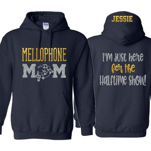 Glitter Mellophone Mom Hoodie | Band Hoodie | Band Shirts | Customize with your Colors