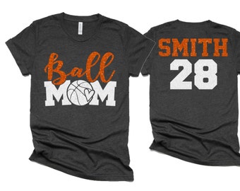 Glitzer Basketball Mom Shirt | Ball Mom Shirt | Basketball Tshirts | Basketball Mom Shirts | Basketball Bling| Bella Leinwand Tshirt