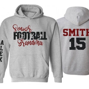 Glitter Senior Football Grandma Hoodie | Football Hoodies | Football Grandma Hoodies | Football Grandma | Customize Colors