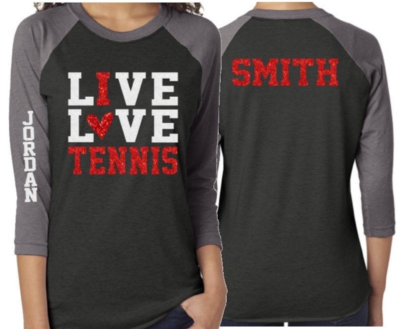 Glitter Live Love Tennis Shirt I Love Tennis Shirt Tennis Etsy
