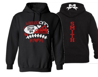 Glitter Football and Cheer Hoodie | Mom Football and Cheer Hoodie Glitter | Customize with your Team & Colors