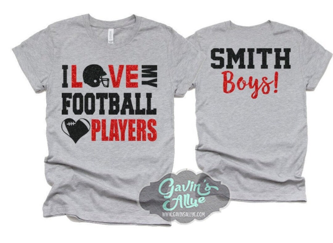 Glitter Football Shirt | I Love My Football Players Shirt | Football ...