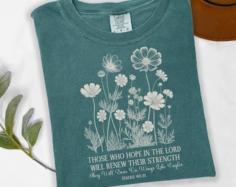 Boho Christian Shirt Faith Based Shirt Christianity Fall Flowers Shirt Comfort Colors Floral Christian Tee Jesus Loves You God Is Good Gift