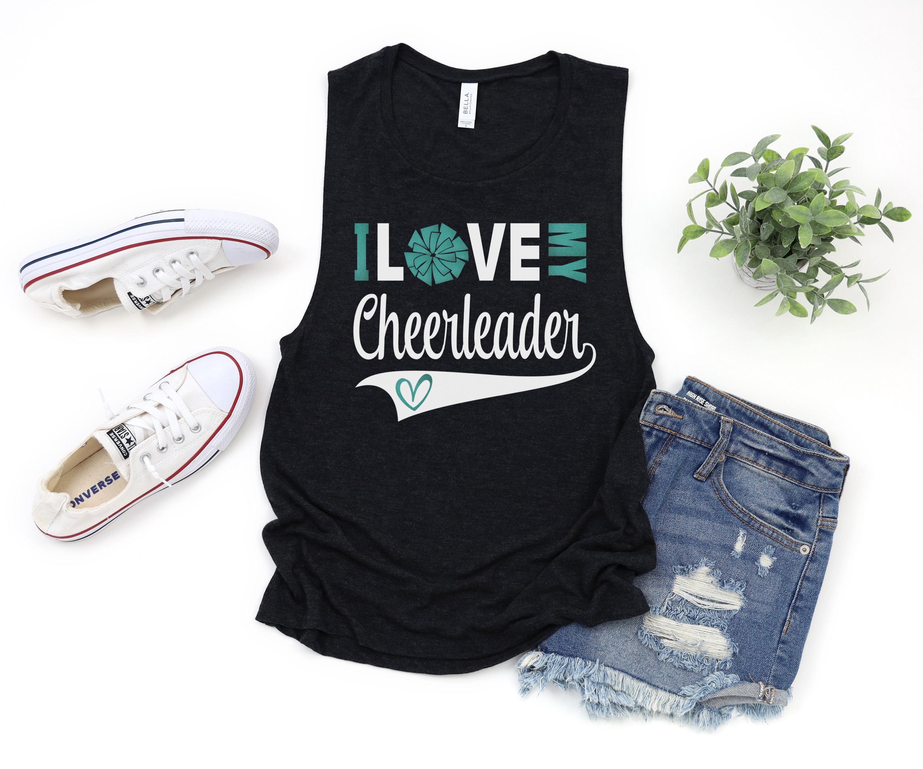 Glitter Cheer Mom Tank Top | Cheer Muscle Tank Top | Cheer Bling ...